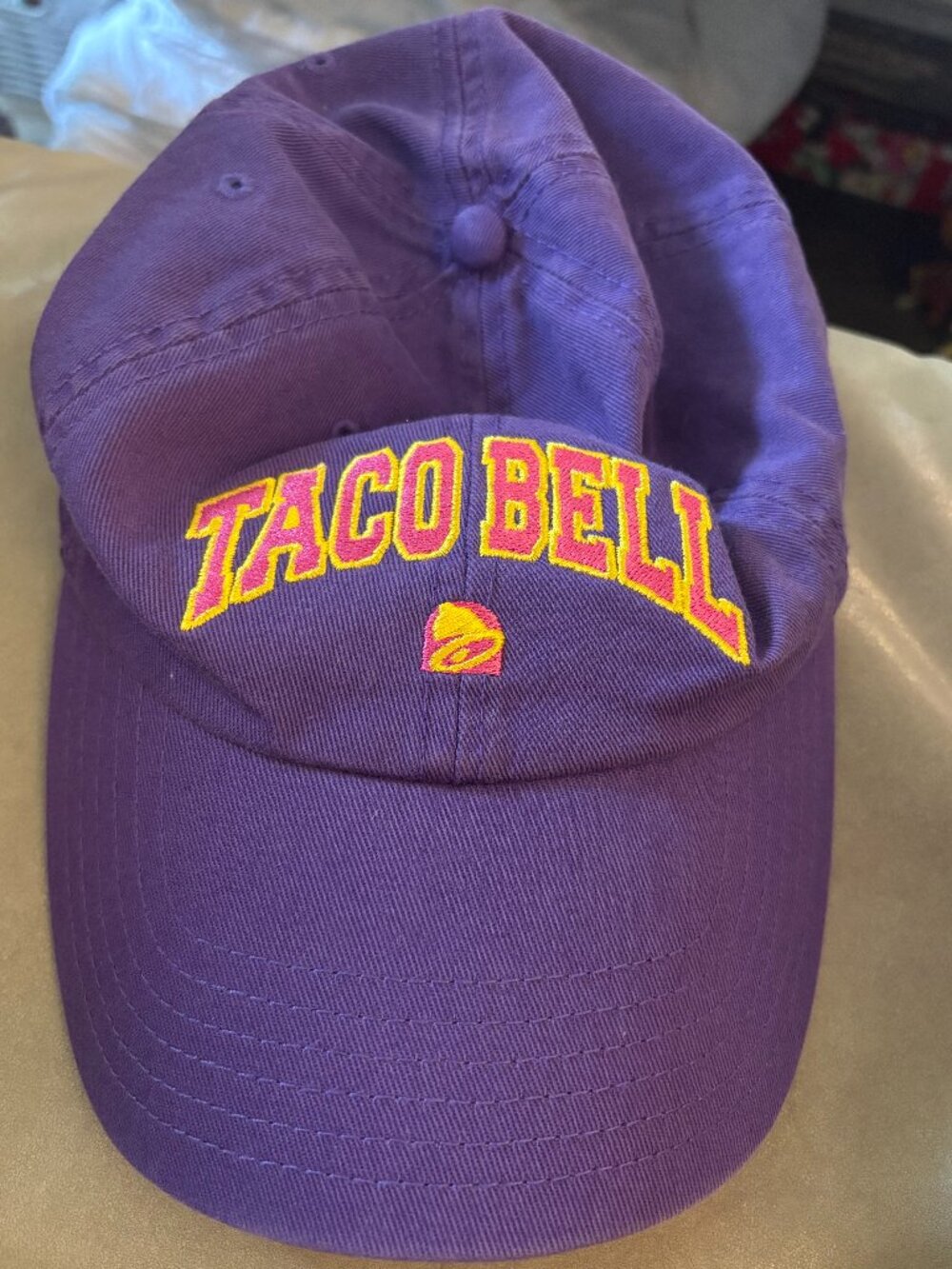 Vintage 90s Taco Bell Purple Embroidered Employee Baseball Cap Hat Rare